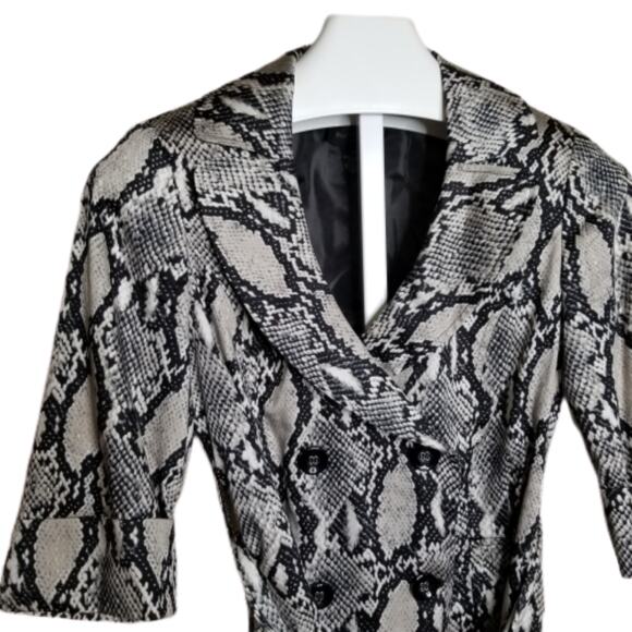 Focus 2000 Petite Snake Print Trench Blazer 10P - Picture 4 of 8